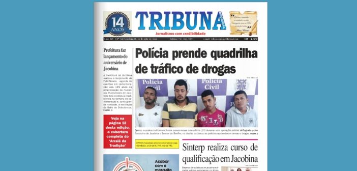Confira a edição impressa do jornal Tribuna Regional desta semana. Clique e leia!